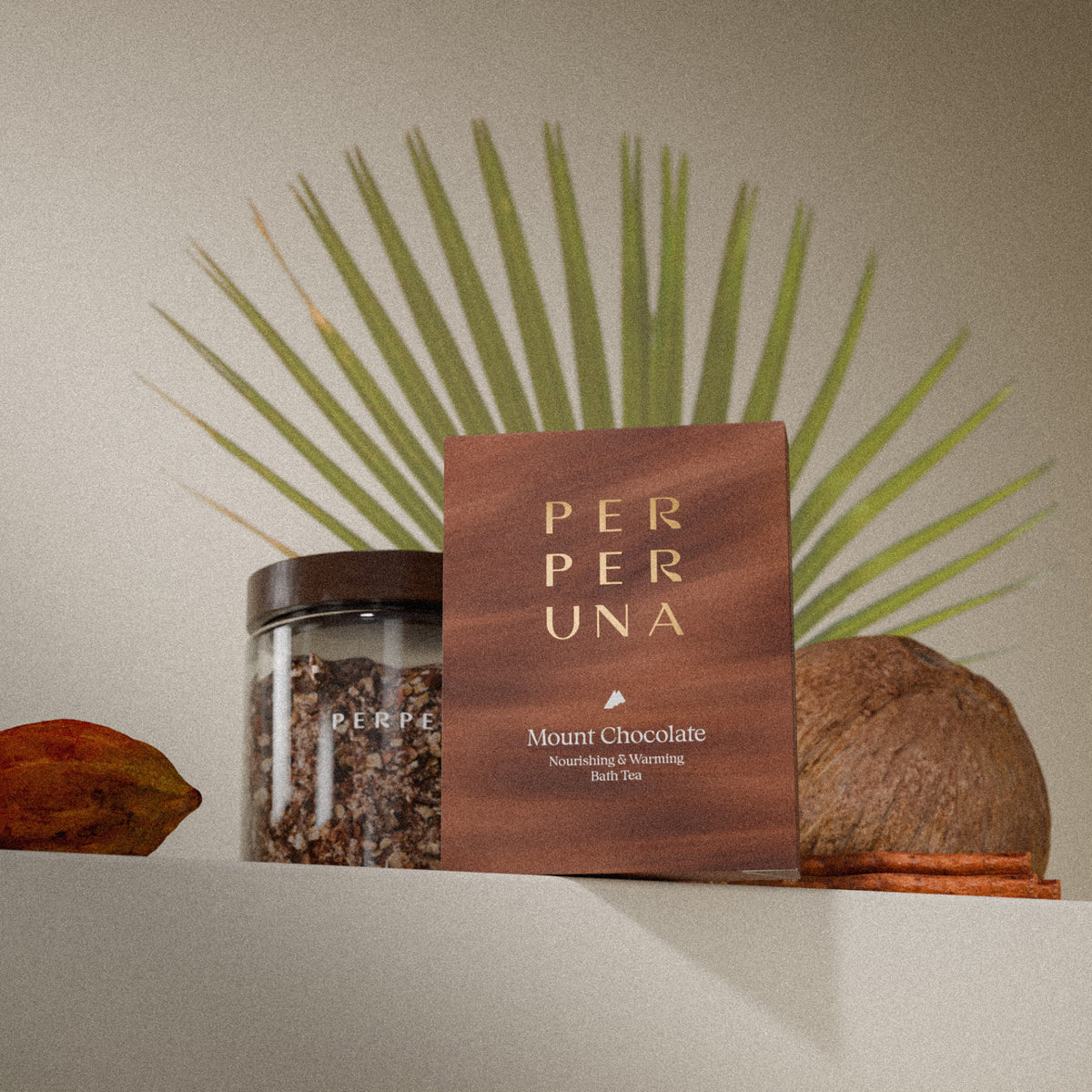 Mount Chocolate 50 g – kopalni čaj: embalaža in kozarec