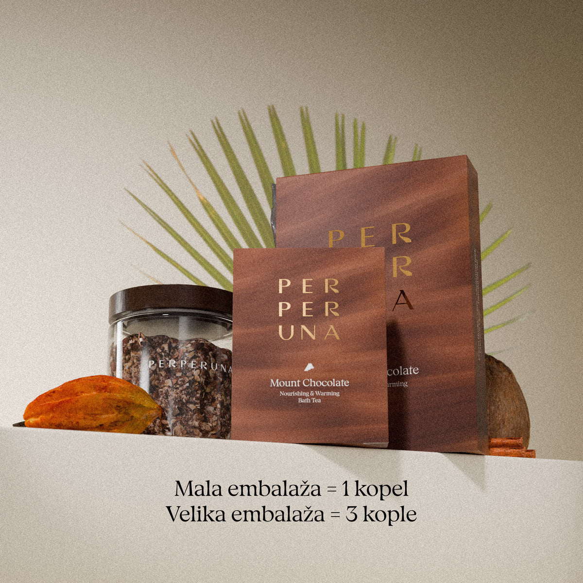 Mount Chocolate 50 g – kopalni čaj: majhna embalaža = 1 kopel, velika embalaža = 3 kopeli